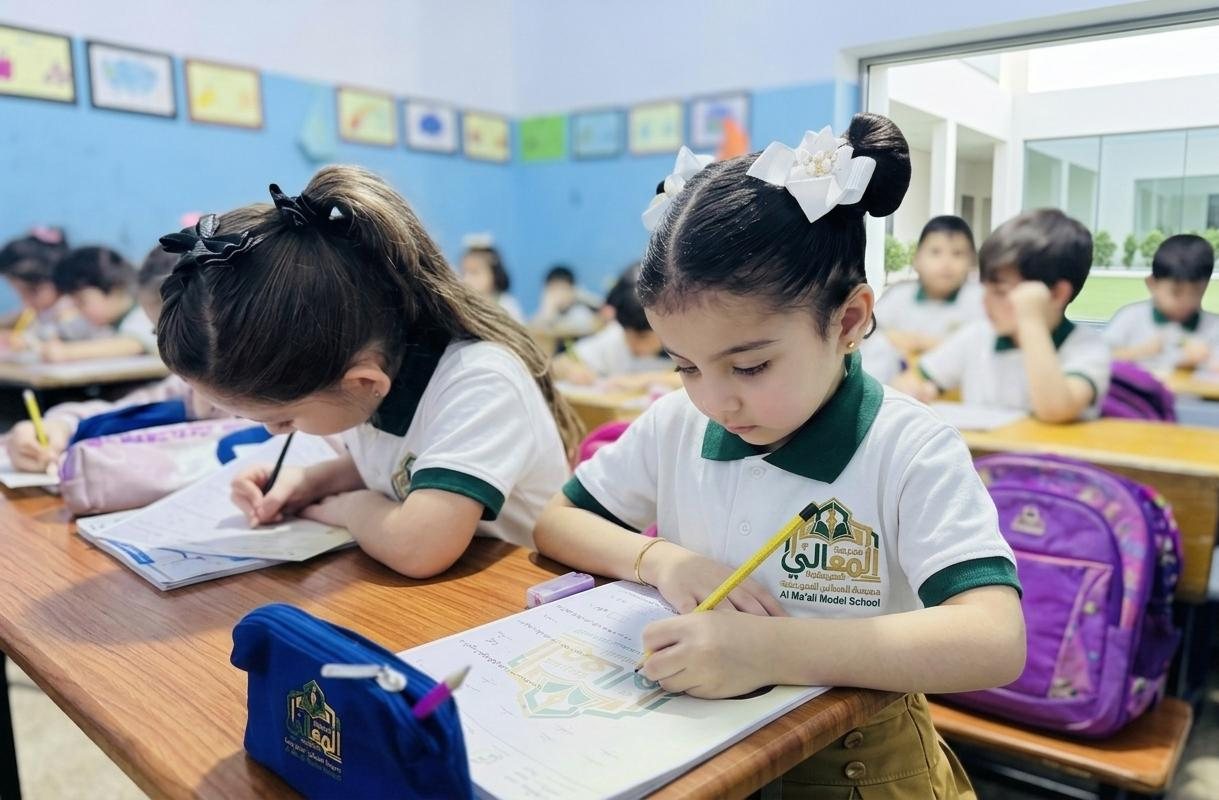 طلاب في صفوف مدرسة المعالي